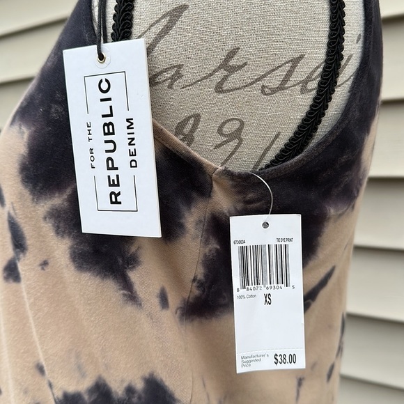 FOR THE REPUBLIC DENIM Tie Dye Cotton Tank Top - Picture 8 of 12